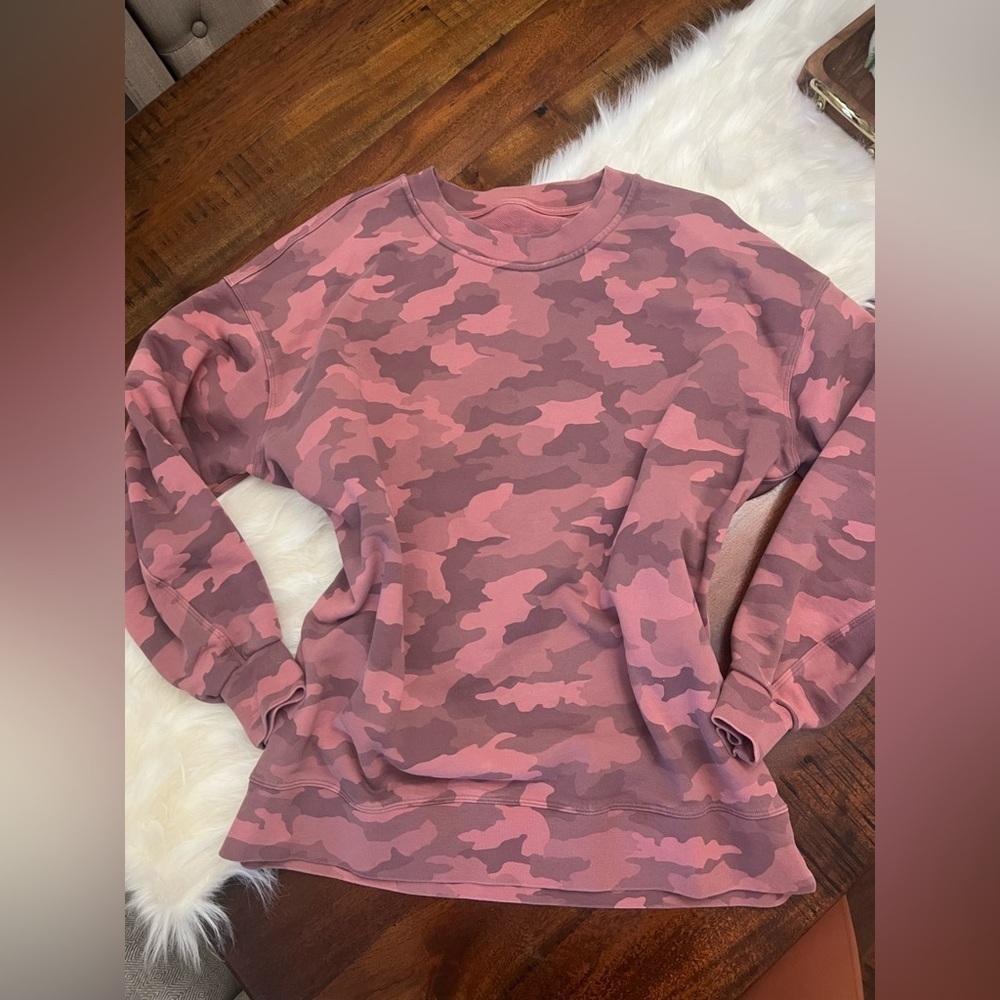Lululemon Perfectly Oversized Crew – Heritage 365 Camo “Brier Rose” Size 10
